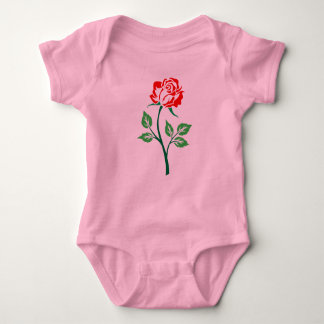 Body Para Bebê Rosa vermelha personalizável