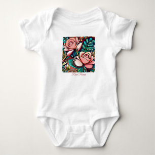 Body Para Bebê Rosas duplos: um arranjo flexível espetacular