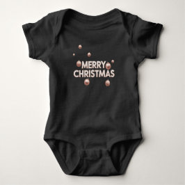 Body Para Bebê Rose Gold Feliz Natal - Design de Feriado