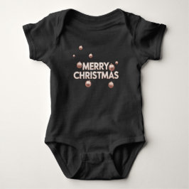 Body Para Bebê Rose Gold Merry Christmas - Holiday Design