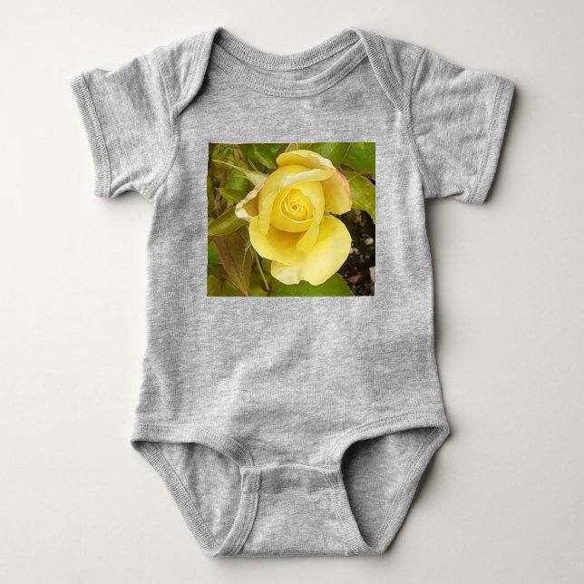 Body Para Bebê Rosebud Amarela (Frente)