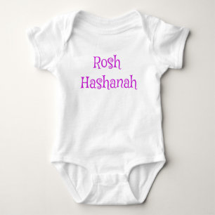 Body Para Bebê Rosh Hashanah Roxo e Branco