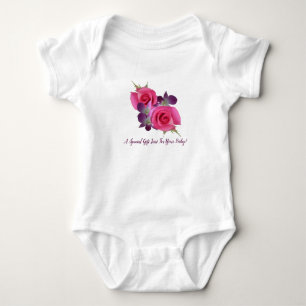 Body Para Bebê Rosinhas Rosa Orquídeas Roxas Macacão Bebê Menina