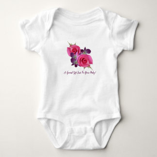 Body Para Bebê Rosinhas Rosa Orquídeas Roxas Macacão Bebê Menina