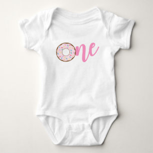 Body Para Bebê Rosquinha Birthday T-Shirt Doce Uma Rosquinha T-Sh