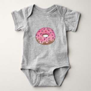 Body Para Bebê Rosquinha rosa Dobra Sprinkles Breakfast Comida