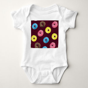 Body Para Bebê Rosquinhas Ruby: Padrão Sem Costura De Aquarela.