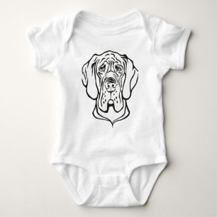 Body Para Bebê Rosto de Dogue Alemão