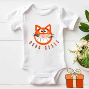 Body Para Bebê Rosto de gato engraçado