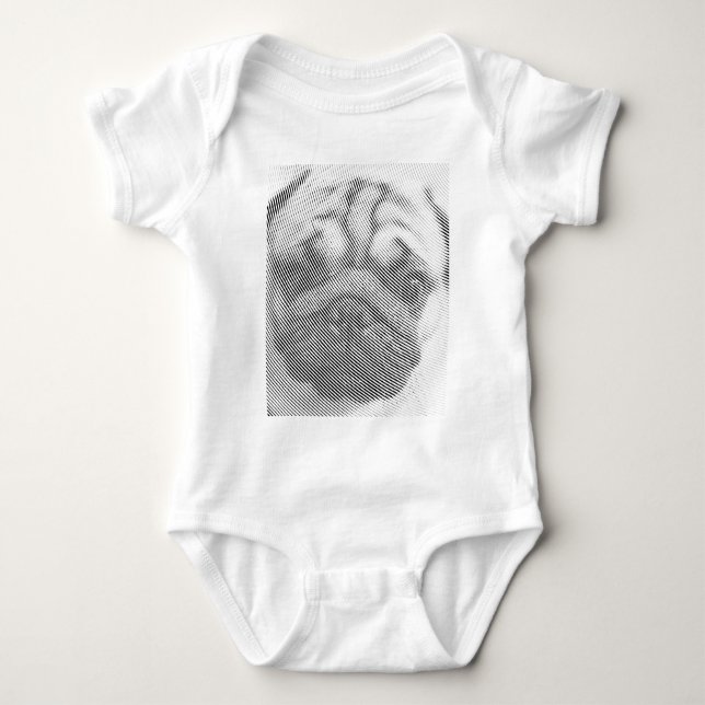 Body Para Bebê Rosto de Pug (Frente)
