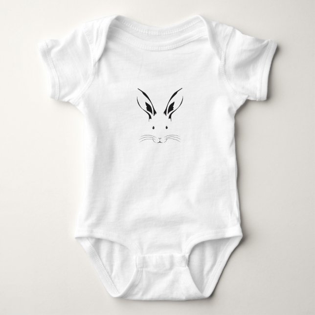 Body Para Bebê Rosto do Coelho Silhout (Frente)
