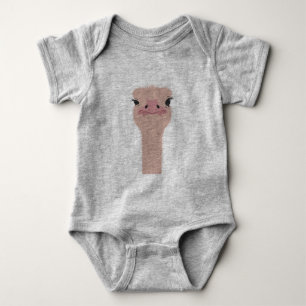 Body Para Bebê Rosto engraçado avestruz