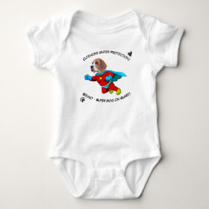 Body Para Bebê Rosto Engraçado Bebê bonito protegido pelo Super