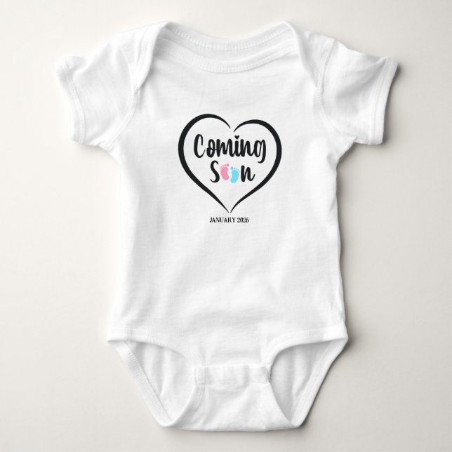 Body Para Bebê Roteiro de Bebê Chegando Em Breve Gêmeos gravidez  (Frente)