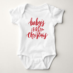 Body Para Bebê Rotulação da mão do Natal do bebê primeira