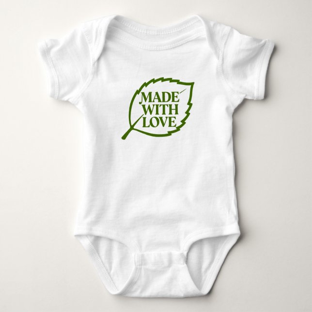 Body Para Bebê Rótulo da Natureza - FEITO COM AMOR - FOLHA 1 (Frente)