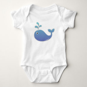Body Para Bebê Roupa Criança de baleia azul-branca