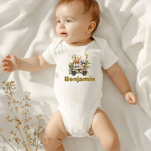 Body Para Bebê Roupa de Aniversário de Festa Animal, Aniversário