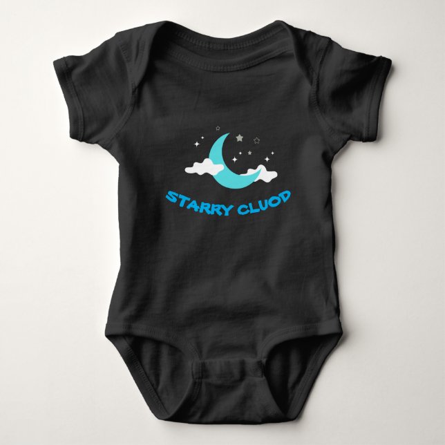Body Para Bebê Roupa de Bebê Bodysuit Preto Fofo (Frente)