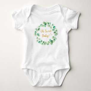 Body Para Bebê Roupa de Bebê Citação de Madeira de Eucalipto Verd