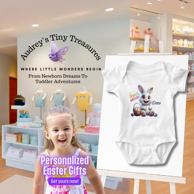 Body Para Bebê Roupa de Bebê Coelhinha Personalizada para Páscoa (Criador carregado)