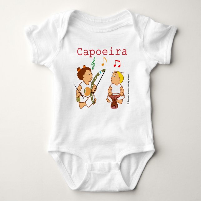 Body Para Bebê Roupa de bebê com desenho de de Capoeira  (Frente)