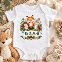 Roupa de Bebê com Nome Personalizado de Animais da