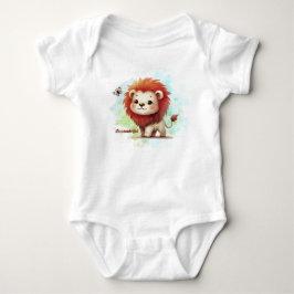 Body Para Bebê Roupa de bebê com um Leão Pequeno em Savana