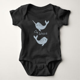 Body Para Bebê Roupa De Bebê De Baleia (Texto Claro)