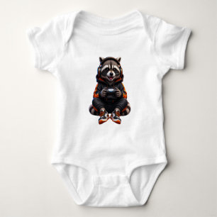 Body Para Bebê Roupa de Bebê de Guaxinim de Academia Fofa – Peque