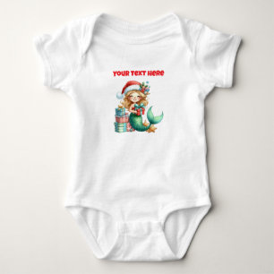 Body Para Bebê Roupa de bebê de sereia de Natal personalizada