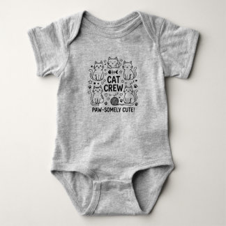 Body Para Bebê Roupa de Bebê do Time de Gatos Fofos da Tripulação