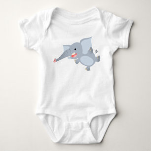 Body Para Bebê Roupa de Bebê Elefante de Cartoon Flutuante