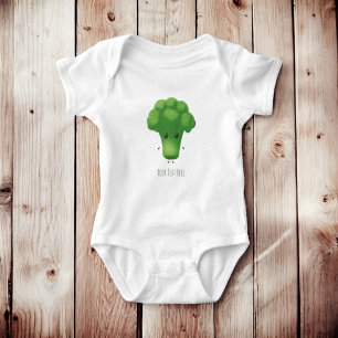 Body Para Bebê Roupa de Bebê Fofa com Nome Brócolis Personalizado