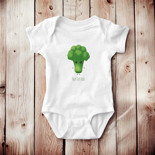 Body Para Bebê Roupa de Bebê Fofa com Nome Brócolis Personalizado (Criador carregado)