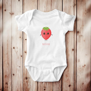 Body Para Bebê Roupa de Bebê Fofa com Nome Personalizado Morango