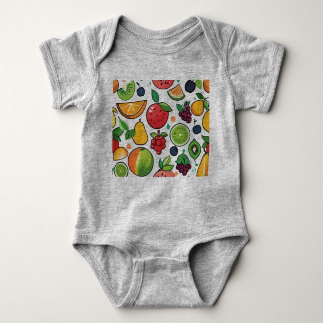 Body Para Bebê roupa de bebê fruta (Frente)