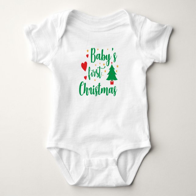 Body Para Bebê Roupa de bebê para natal (Frente)