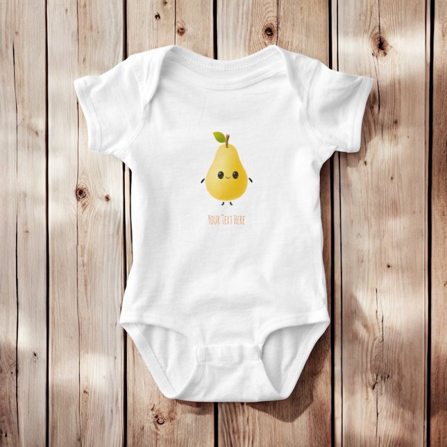 Body Para Bebê Roupa de Bebê Personalizada com Nome de Pera Fofo  (Criador carregado)
