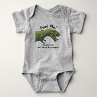 Roupa de Bebê T-Rex Dinosaur Feed Me Baby Body 