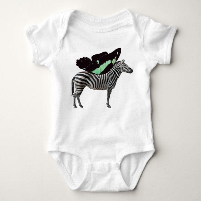 Body Para Bebê Roupa De Bebê Zebra Com Mão (Frente)