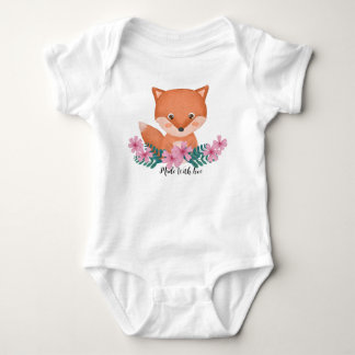 Body Para Bebê Roupa de cama feita com raposa de amor