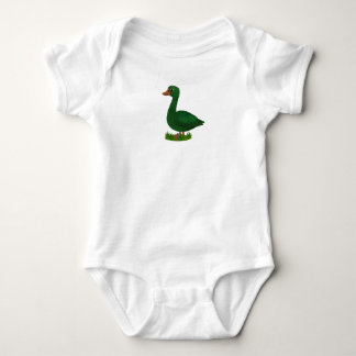 Body Para Bebê Roupa de cama - Impressa com um charmoso pato verd