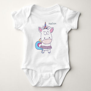 Body Para Bebê Roupa de criança de nome personalizado de Unicórn