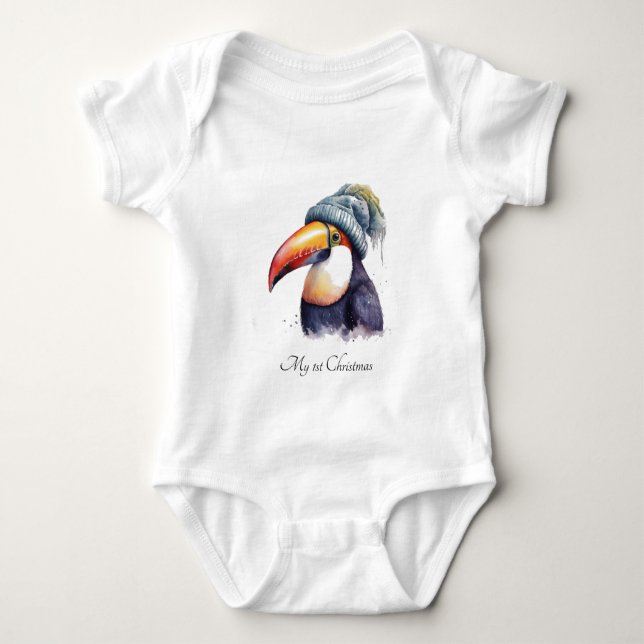 Body Para Bebê Roupa de Natal de Bebê Tucano Fofo (Frente)