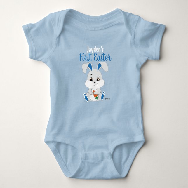 Body Para Bebê Roupa de páscoa com coelho bonito para bebê (Frente)