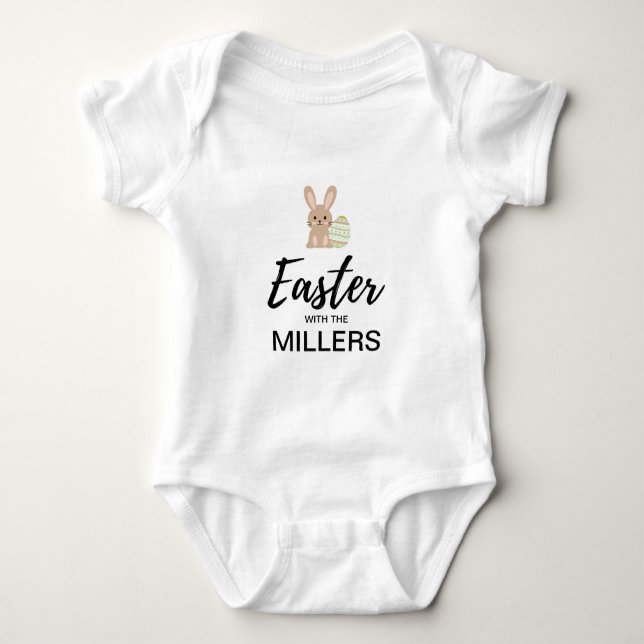 Body Para Bebê Roupa de Páscoa personalizada para bebê (Frente)