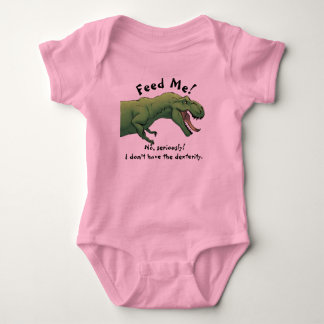 Body Para Bebê Roupa de Uma Peça T-Rex Dinosaur Feed Me Baby