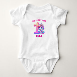 Body Para Bebê Roupa de Unicórnio para Aniversário de 1 Ano da Me
