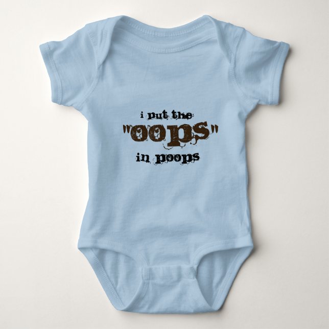 Body Para Bebê Roupa do bebê - eu pôr oops nos tombadilhos (Frente)